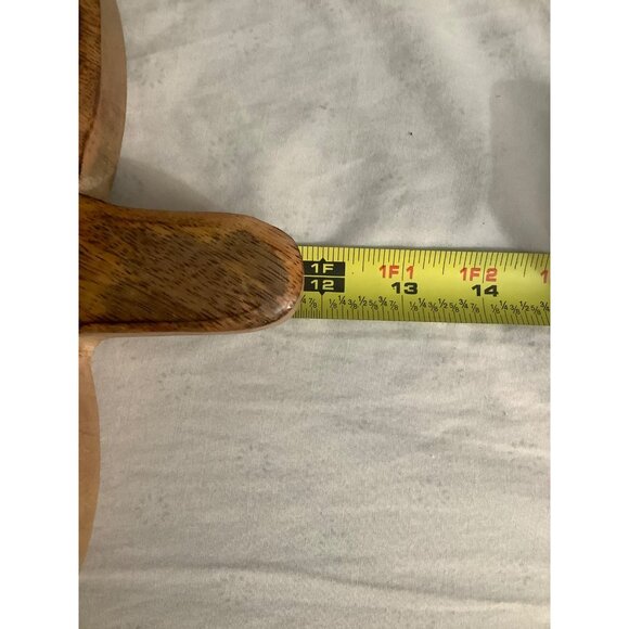 Vtg Handcrafted Hand Carved Wooden Leaf-Shaped Decor Tray 10”x12"x1.5” Glossy - Picture 6 of 7